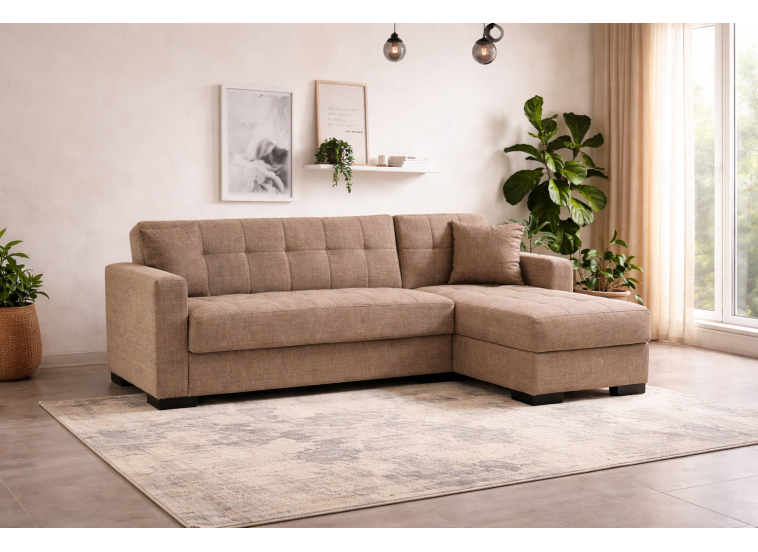 Γωνιακός καναπές-κρεβάτι New Dynamic Corner, Νο 06-002, μπεζ 2770000046, All4home