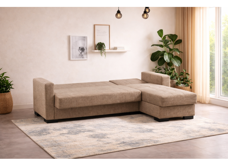 Γωνιακός καναπές-κρεβάτι New Dynamic Corner, Νο 06-002, μπεζ 2770000046, All4home