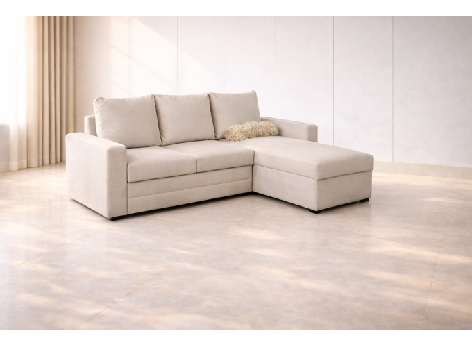 Γωνιακός καναπές κρεβάτι, San Diego, με αποθηκευτικό χώρο, 235x160, Silk