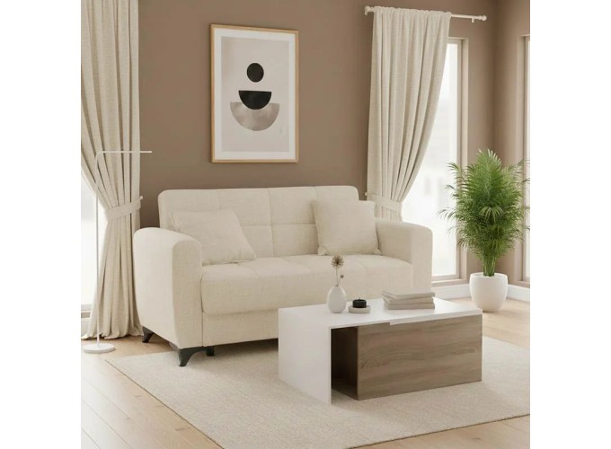 Διθέσιος Καναπές-κρεβάτι Μπέζ Ανοιχτό, Teodor ,155x85x80εκ, All4home