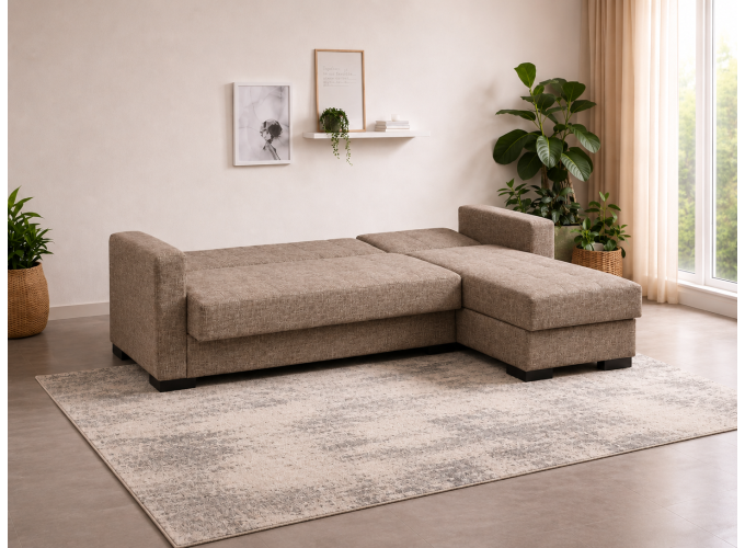 Γωνιακός καναπές-κρεβάτι New Dynamic Corner, Νο 69-002, Καφέ, All4home