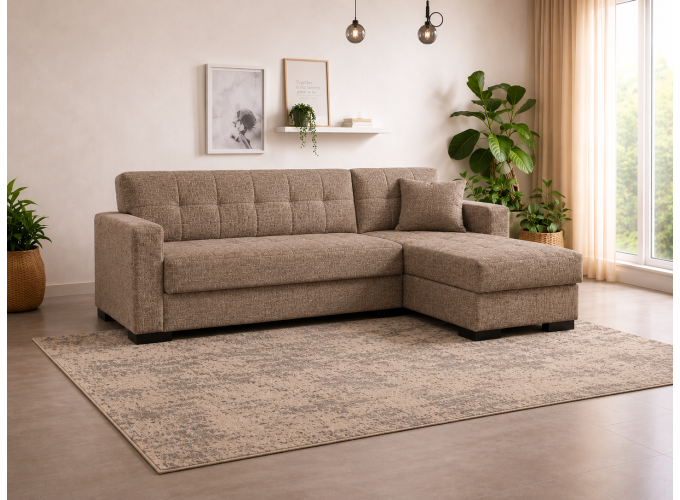 Γωνιακός καναπές-κρεβάτι New Dynamic Corner, Νο 69-002, Καφέ, All4home