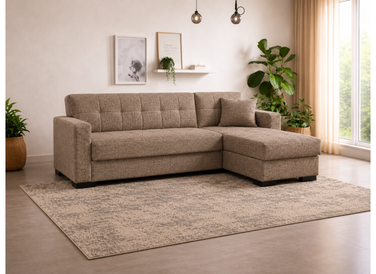 Γωνιακός καναπές-κρεβάτι New Dynamic Corner, Νο 69-002, Καφέ, All4home