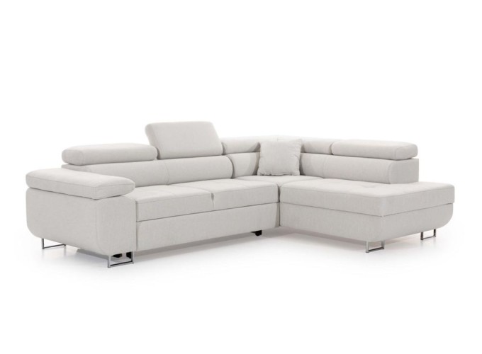 Γωνιακός καναπές κρεβάτι Alexander με αποθηκευτικό χώρο (αριστερή γωνία), Madrid 1384, 275x202 εκ, Silk