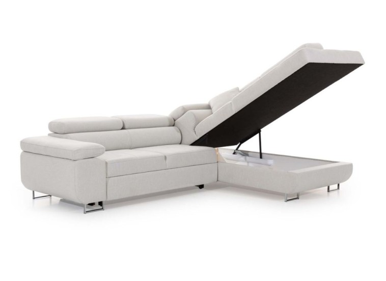 Γωνιακός καναπές κρεβάτι Alexander με αποθηκευτικό χώρο (αριστερή γωνία), Madrid 1384, 275x202 εκ, Silk