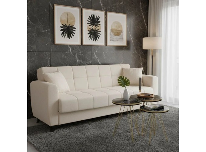 Τριθέσιος Καναπές-κρεβάτι Μπέζ Ανοιχτό, Teodor 3 ,215x85x80εκ, All4home