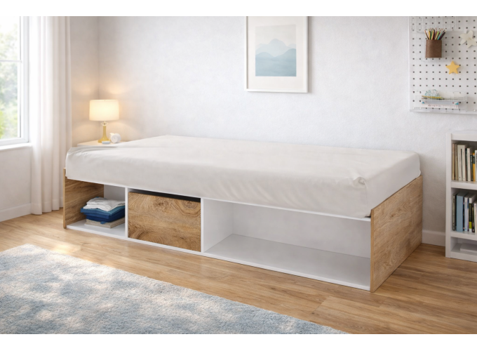Κρεβάτι με αποθηκευτικό χώρο, 90/200, Δώρο Μηχανισμός Ανύψωσης, Modul 951, Genomax