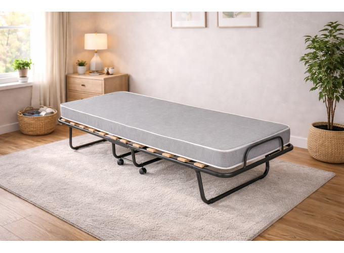 Κρεβάτι-Ράντζο μονό πτυσσόμενο 80/190, Roma, με Δώρο στρώμα, Genomax