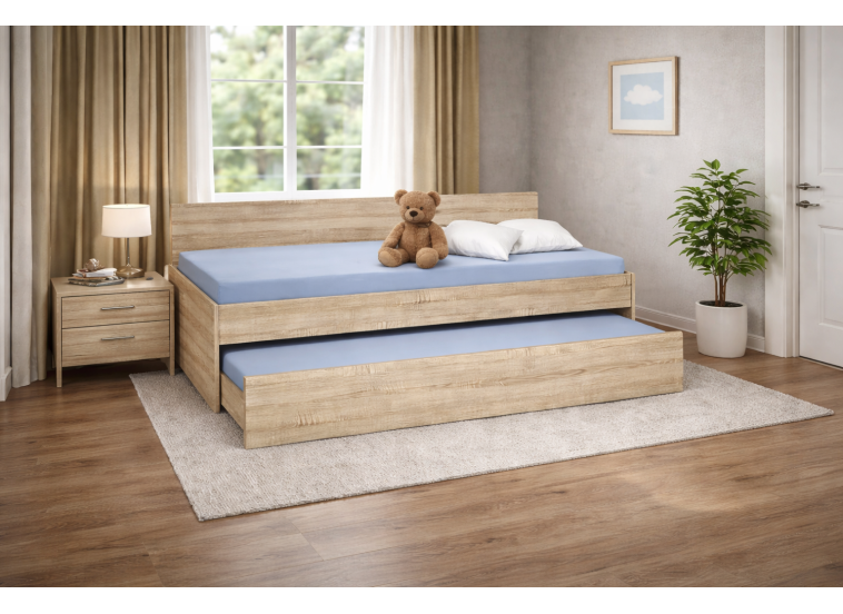 Κρεβάτι Καναπές με συρόμενο 2ο κρεβάτι Bisi Sandwich Σόνομα, 87,6x197,7x73cm, Genomax| All4home