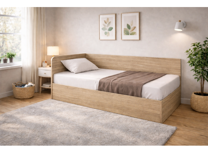 Κρεβάτι Μονό καναπές Olivia, 82/190, Σονόμα, 194/100/86 εκ., Genomax