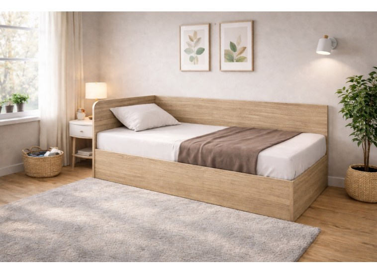 Κρεβάτι Μονό καναπές Olivia, 82/190, Σονόμα, 194/100/86 εκ., Genomax