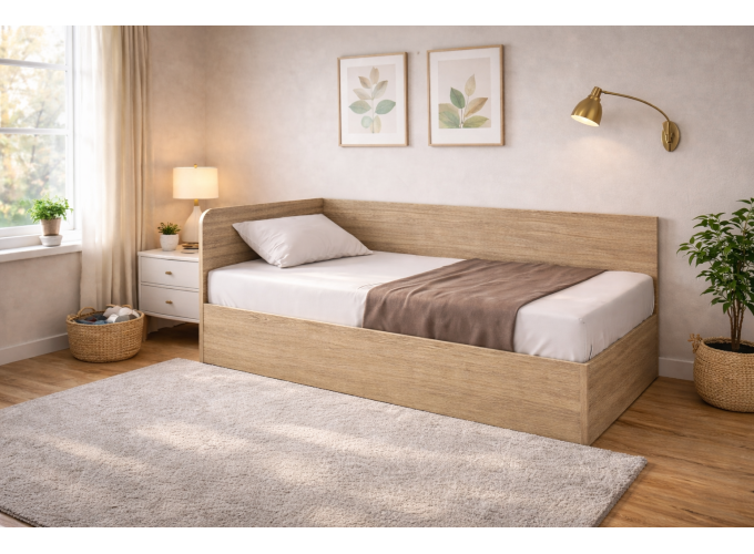 Κρεβάτι Μονό καναπές Olivia, 90/200, Σονόμα, 204/100/94 εκ., Genomax