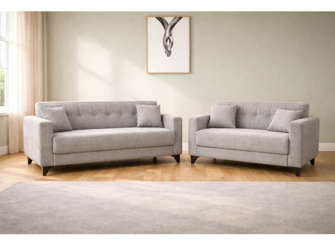 Σετ σαλονιού, Τριθέσιος - Διθέσιος καναπές Modesto,Γκρί , All4home