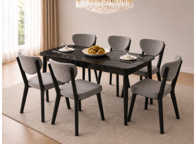 Σετ Τραπεζαρίας 7 τεμαχίων , Cozy , All4home