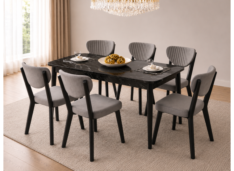 Σετ Τραπεζαρίας 7 τεμαχίων , Cozy , All4home