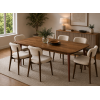 Σετ Τραπεζαρίας Nordic Walnut 7 Τεμαχίων με Υφασμάτινες Καρέκλες, All4home