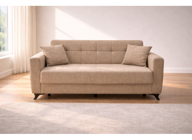 Σετ σαλονιού, Τριθέσιος - Διθέσιος καναπές Modesto,Μπεζ , All4home