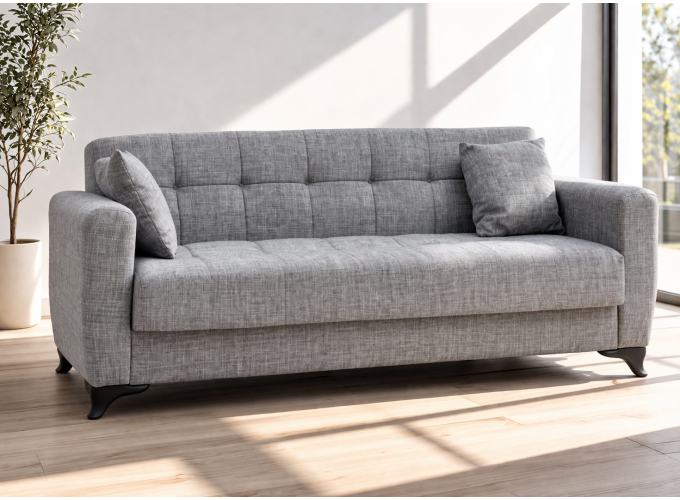 Σετ σαλονιού, Τριθέσιος - Διθέσιος - Πολυθρόνα  Modesto, Γκρί , All4home