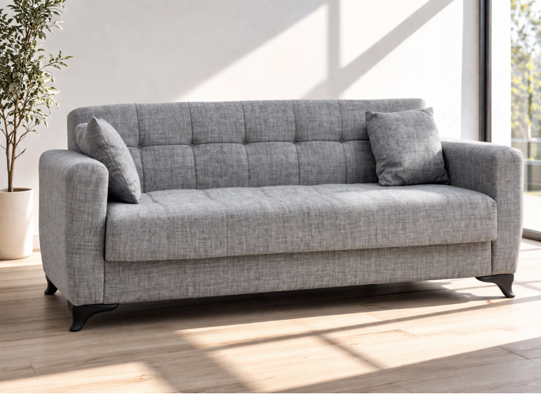 Σετ σαλονιού, Τριθέσιος - Διθέσιος - Πολυθρόνα  Modesto, Γκρί , All4home