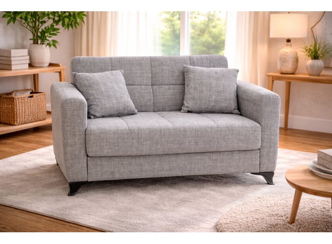 Διθέσιος Καναπές-κρεβάτι Modestole Γκρι 155x85x80εκ.