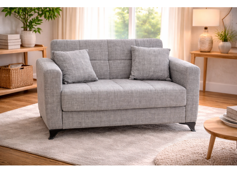 Διθέσιος Καναπές-κρεβάτι Modestole Γκρι 155x85x80εκ.