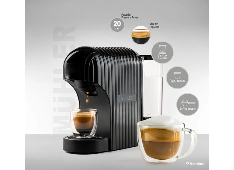 Μηχανή καφέ με κάψουλες MCM-601 Nespresso με πίεση 20bar,Muhler Μηχανή καφέ με κάψουλες MCM-601 Nespresso με πίεση 20bar,Muhler