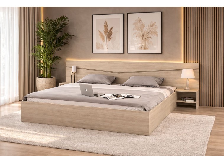 Σετ κρεβατοκάμαρας 3 τεμαχίων, Aura Σόνομα, με ΔΩΡΟ μηχανισμό ανύψωσης, 226x78x206 εκ., Genomax