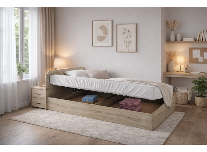 Ημίδιπλο κρεβάτι μπαούλο 1212011 Σόνομα, 120/190, Genomax