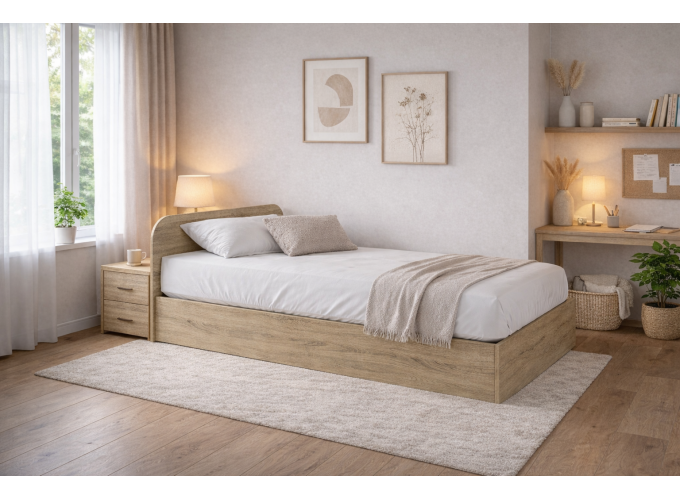 Ημίδιπλο κρεβάτι μπαούλο 1212011 Σόνομα, 120/190, Genomax