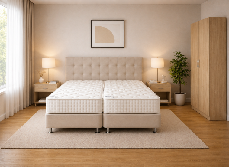 Σετ Κρεβατοκάμαρας Soft Beige Boxspring, 4 τεμαχίων, 160/200/110 εκ., All4home