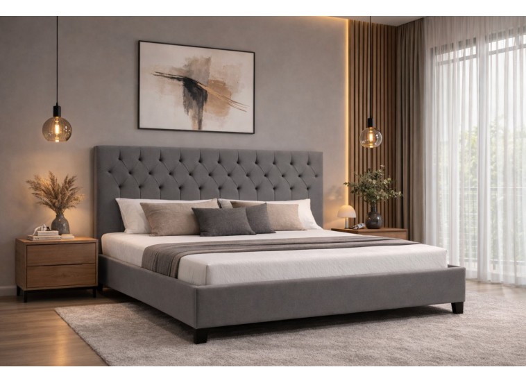 Υφασμάτινο Κρεβάτι, Portofino, γκρι, 160x200 εκ. , All4home