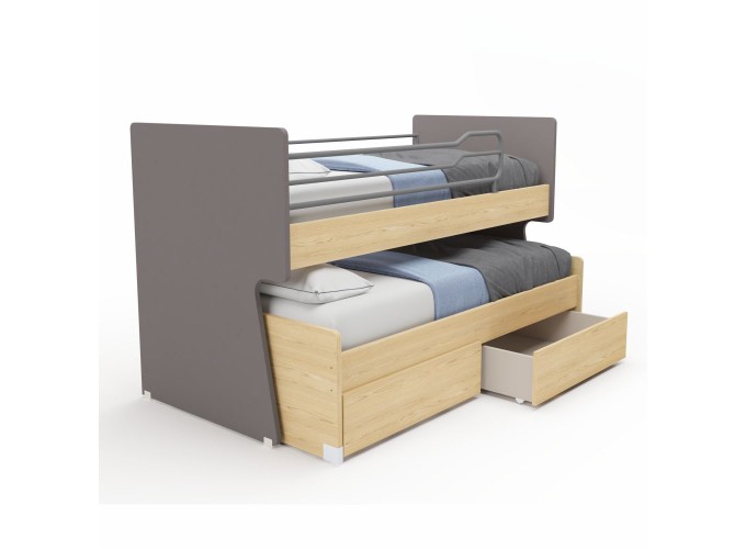 Κουκέτα με συρταρια Obin ανθρακί 0074, 90/200, All4home 