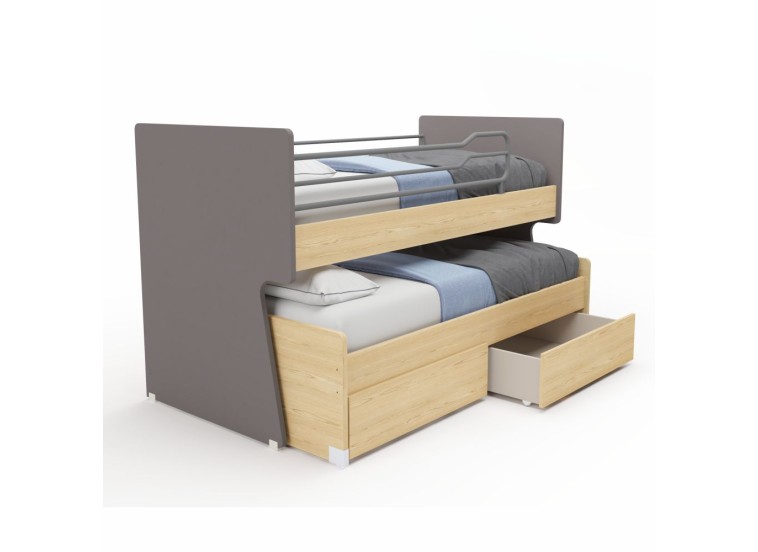 Κουκέτα με συρταρια Obin ανθρακί 0074, 90/200, All4home Κουκέτα με συρταρια Obin ανθρακί 0074, 90/200, All4home