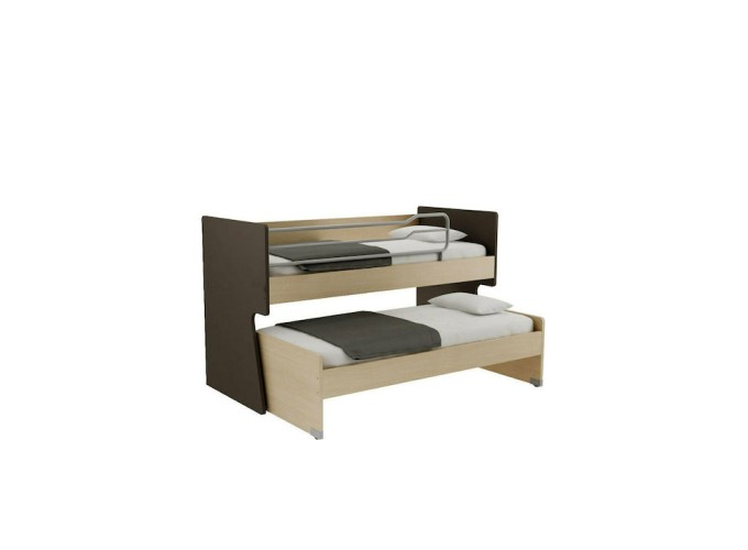 Παιδικό Κρεβάτι Κουκέτα Bee Ανθρακί 0074, για Στρώμα 90x200 εκ.