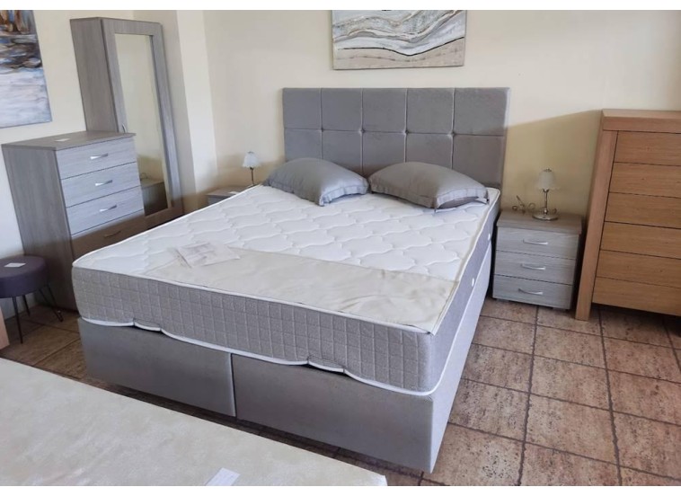 Κρεβάτι υφασμάτινο διπλό Kare - oval baza, Νο babyface 14, 160x200 εκ., All4home