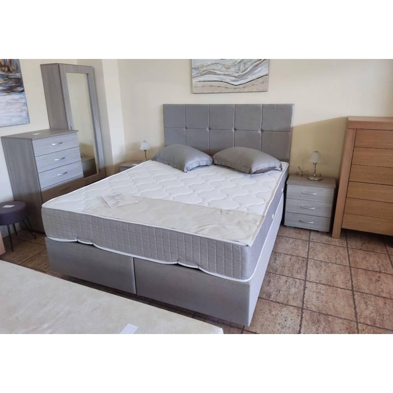 Κρεβάτι υφασμάτινο διπλό Kare - oval baza, Νο babyface 14, 160x200 εκ., κωδ. 2770000003,  All4home