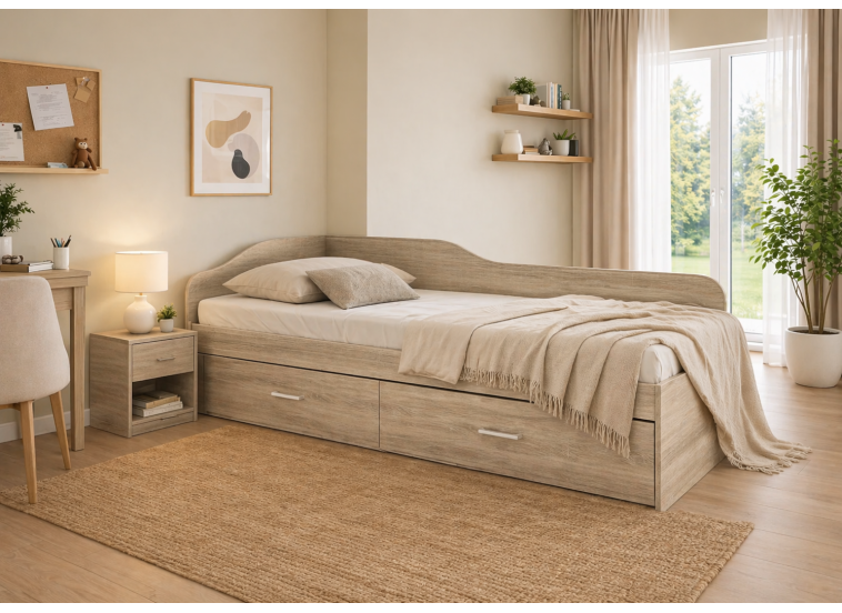 Κρεβάτι μονό 1212023 Σόνομα, 90/200, Genomax