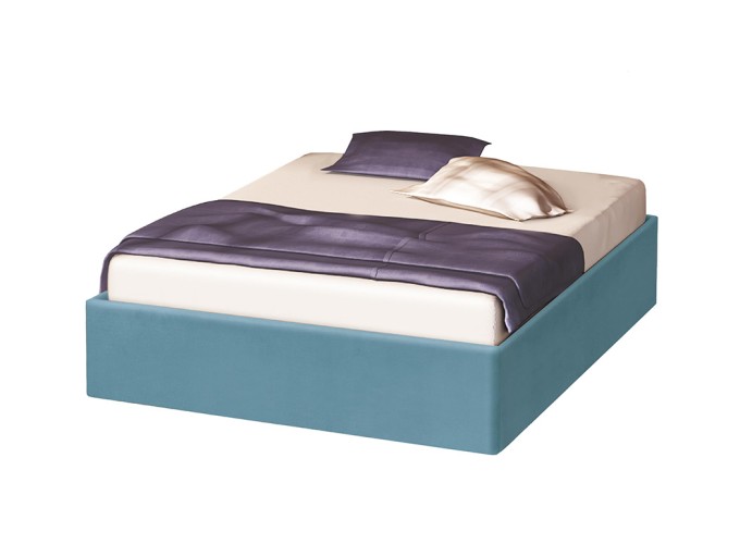 Υπόστρωμα κρεβατιού Aria Textil επενδυμένο με ύφασμα για στρώμα 160/200, μπλε, 167/35/206, Genomax