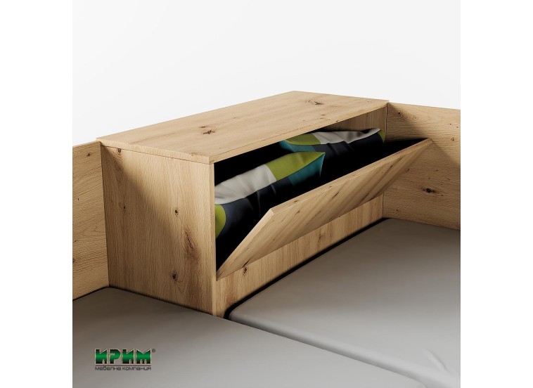 Κρεβάτι γωνιακό μπαούλο, Σόνομα, 1212001, Δώρο Μηχανισμός Ανύψωσης, 82/190, Genomax