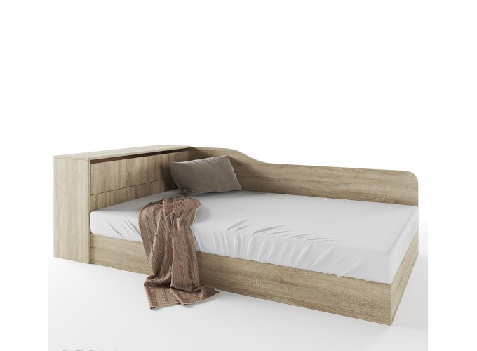 Κρεβάτι ημίδιπλο 120/190 με ΔΩΡΟ στρώμα, Flow Σόνομα, 223,5x71x122 εκ., Genomax