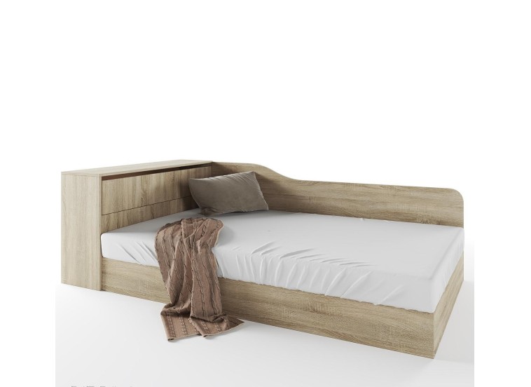 Κρεβάτι ημίδιπλο 120/190 με ΔΩΡΟ στρώμα, Flow Σόνομα, 223,5x71x122 εκ., Genomax