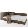 Κρεβάτι ημίδιπλο 120/190 , Flow Καρυδί, 223,5x71x122 εκ., Genomax