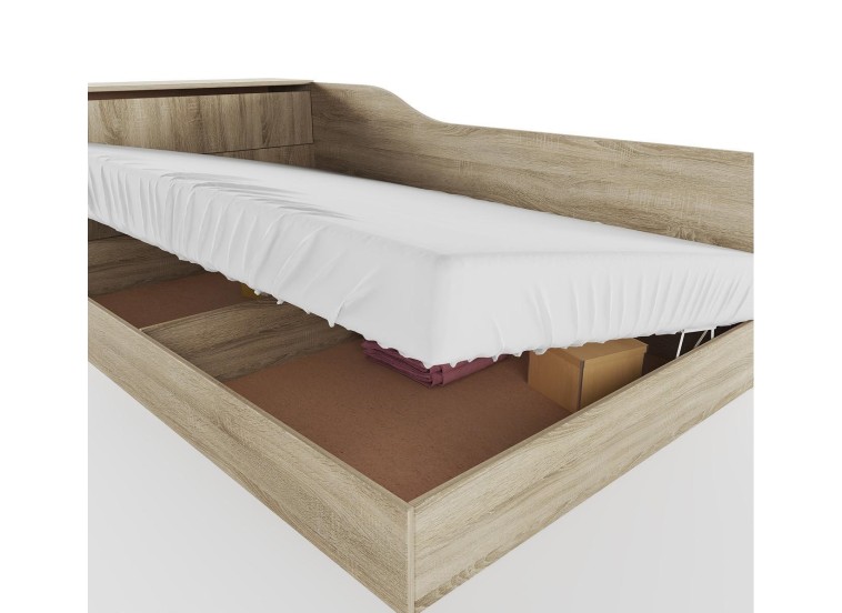 Κρεβάτι ημίδιπλο 120/190 με ΔΩΡΟ στρώμα, Flow Σόνομα, 223,5x71x122 εκ., Genomax