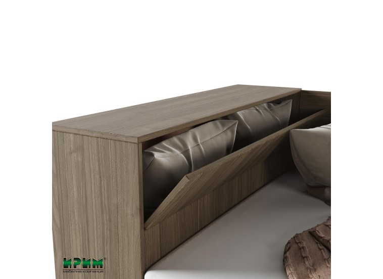 Κρεβάτι ημίδιπλο 120/190 , Flow Καρυδί, 223,5x71x122 εκ., Genomax