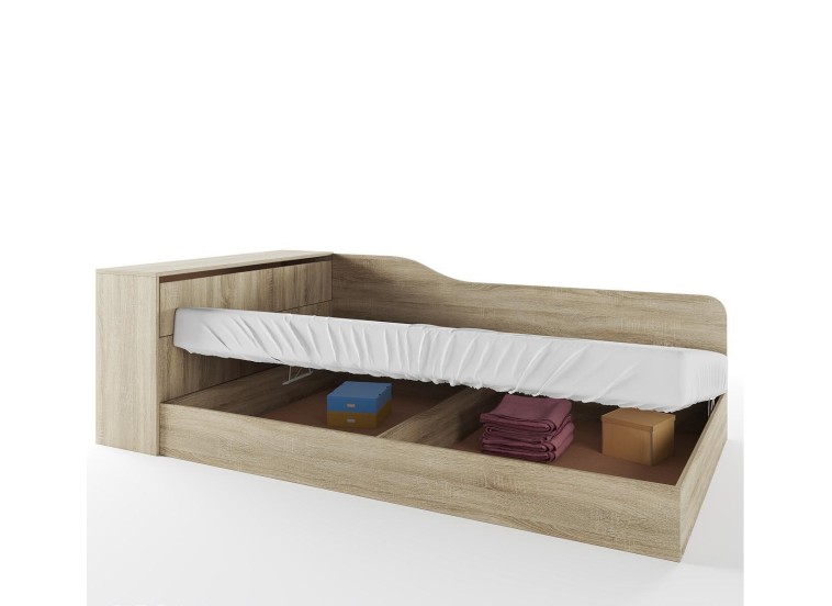 Κρεβάτι ημίδιπλο 120/190 με ΔΩΡΟ στρώμα, Flow Σόνομα, 223,5x71x122 εκ., Genomax