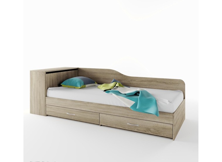 Κρεβάτι μονό με συρτάρια 82/190, ΔΩΡΟ Ορθοπεδικό στρώμα, 1212005 Σόνομα, 228x71x87 εκ., Genomax 