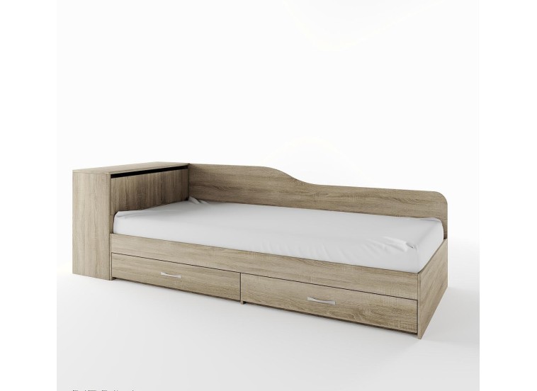 Κρεβάτι μονό με συρτάρια 82/190, ΔΩΡΟ Ορθοπεδικό στρώμα, 1212005 Σόνομα, 228x71x87 εκ., Genomax 