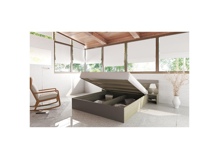 Σετ κρεβατοκάμαρας 3 τεμαχίων,1212007 Μόκα/Latte, με ΔΩΡΟ κουβέρτα. και μηχανισμό ανύψωσης, 226x78x206 εκ., Genomax