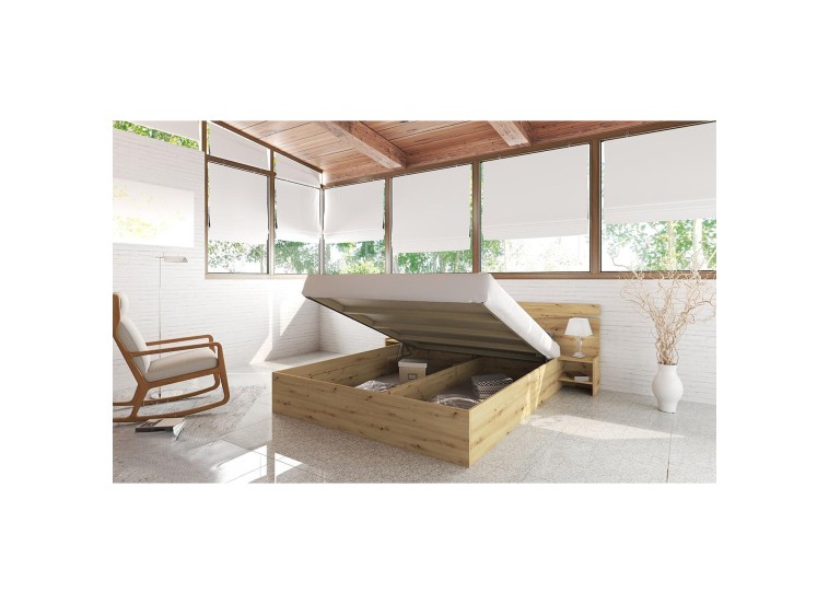 Σετ κρεβατοκάμαρας 3 τεμαχίων,1212007 Σασό, με ΔΩΡΟ κουβέρτα. και μηχανισμό ανύψωσης, 226x78x206 εκ., Genomax