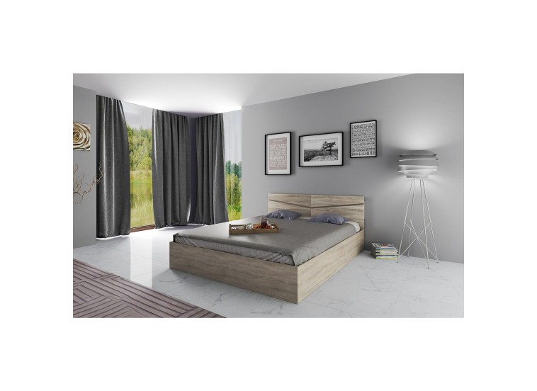 Κρεβάτι διπλό 2008 Καρυδί, 160/200, Genomax